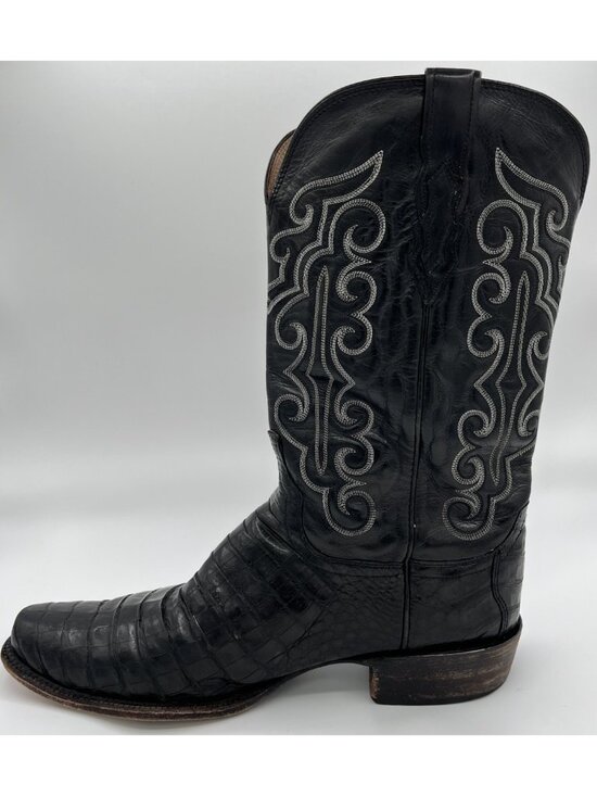 LUCCHESE CLASSICS Handmade Black CAIMAN BELLY Western Cowboy Boots Mens 13D main image 11